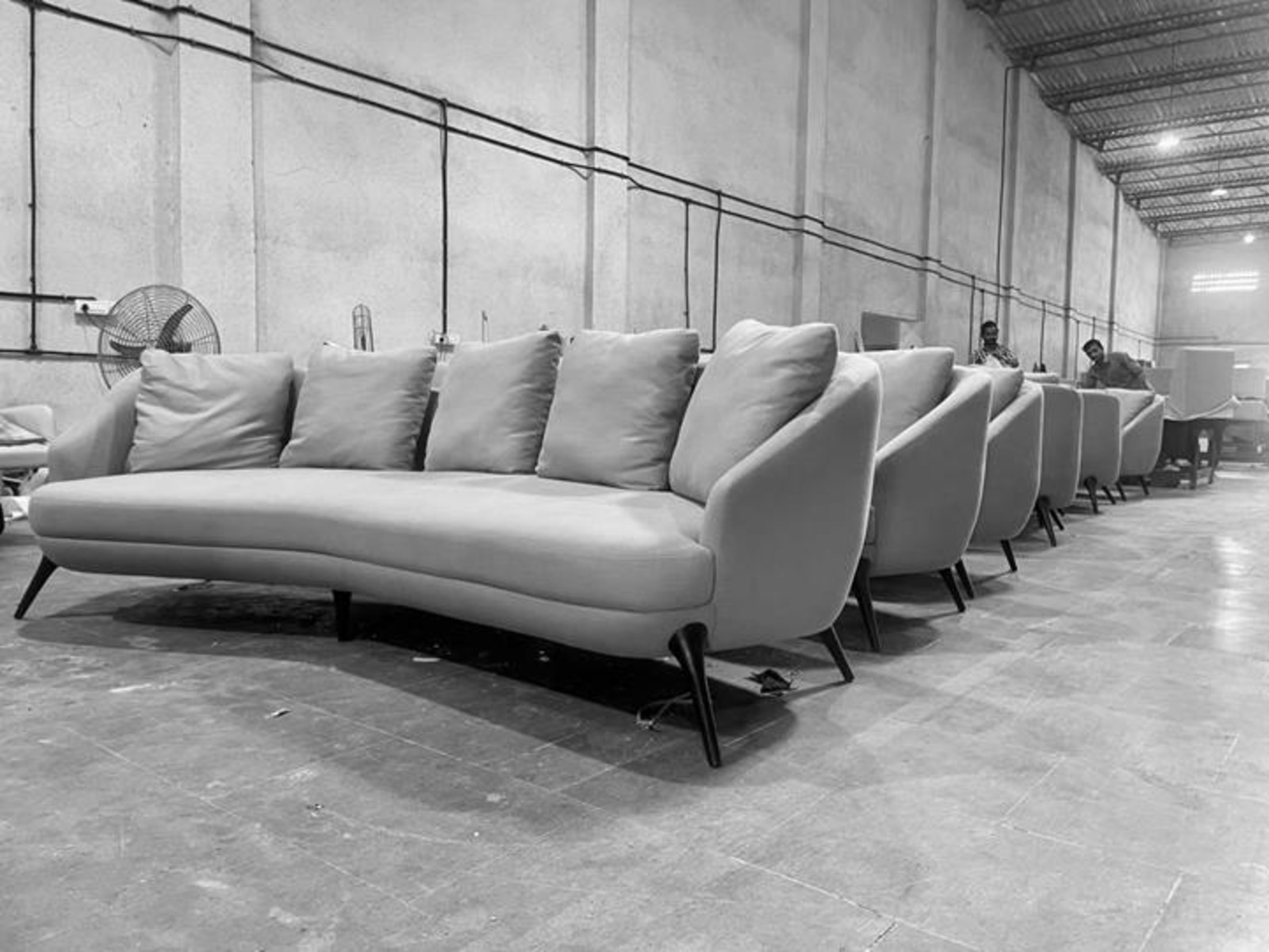 Essentials Design quality checking and sofa assembly floor